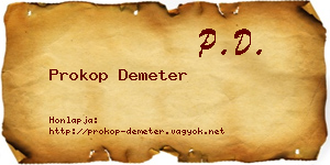 Prokop Demeter névjegykártya